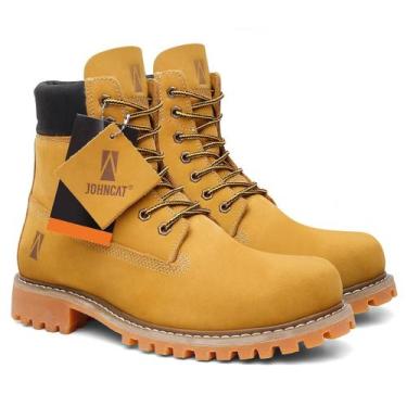 Imagem de Bota Coturno Masculina em Couro Legítimo Premium Cano Médio Solado Tra