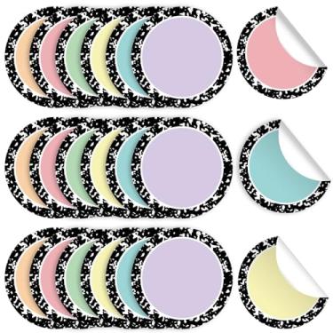 Imagem de 60 peças adesivos de chão de sala de aula de 15 cm composição pastel números removíveis marcadores de vinil adesivos de carpete alinhados pontos sentados para volta às aulas, professores, estudantes