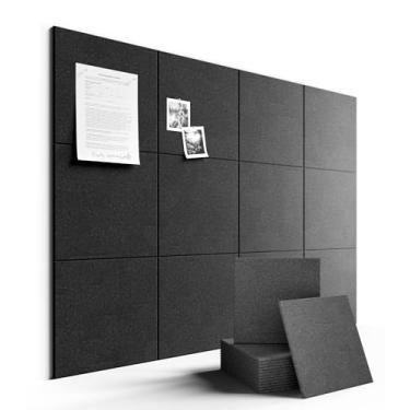 Imagem de Fluxynara Quadro de avisos grande de feltro 122 cm x 91 cm Alternativo para quadro de cortiça - pacote com 12 com 70 abas adesivas removíveis seguras, quadros de cortiça para paredes, quadro de