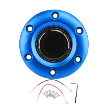 Imagem de Estink Tampa Central do Volante de Carro Em Material ABS, Tampa de Botão de Buzina para Volante Com 6 Furos, Instalação Fácil e Design Moderno (Azul)