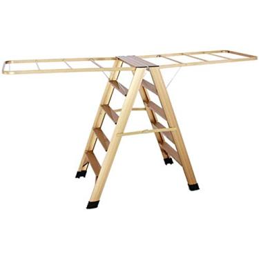 Imagem de 3FLQOOPP Secador de ar de roupas aquecido elétrico Airer Airer de roupas Airer de chão dobrável Airfoil casa varanda transporte espinha de peixe escada airer (cor: A) (cor: B)