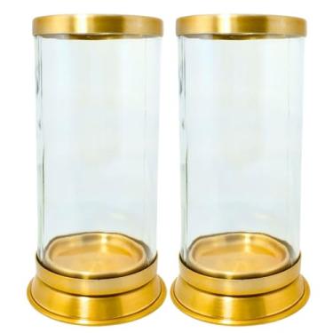 Imagem de Porta Velas 7 Dias Dourado com Vidro Antichamas – Castiçal e Suporte Seguro para Oratório(02)