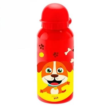 Imagem de Garrafa Infantil de Inox, 400ml, com Bico, Design Divertido para Crianças (Vermelho Dog)