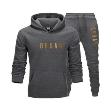 Imagem de Conjunto De Moletom Masculino De Lã Com Capuz Para Primavera - Calça E