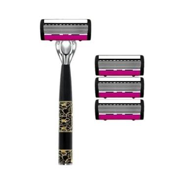 Imagem de Lâminas De Barbear Masculinas De 6 Camadas Para Aparador De Barba E Ca