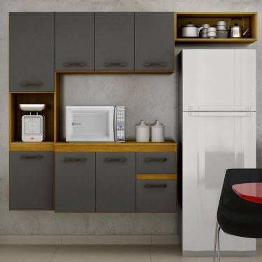 Imagem de Cozinha Compacta Suspensa 8 Portas 1 Gaveta 2 Nichos Brisa CHF Moveis