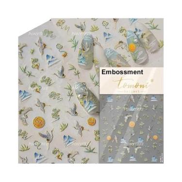 Imagem de Adesivos De Unha 5D Borboleta Vermelha Fênix Andorinha Decalques De Ma