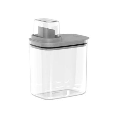 Imagem de Dispenser Multiuso 1,5L Sabão em Pó Limpeza Dosador Flow - Ou, Cinza
