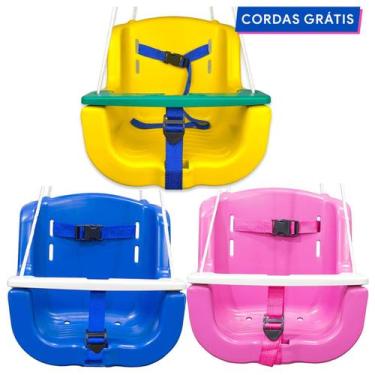Imagem de Balanço Infantil Plástico Bebê Criança Cadeirinha C/ Corda - OESTESOM,