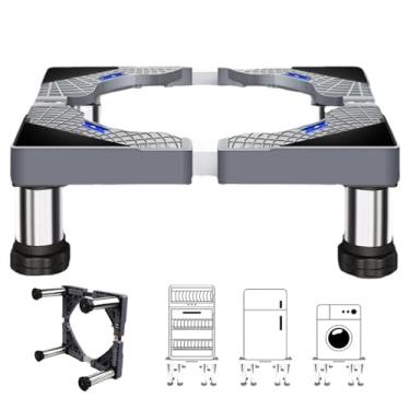 Imagem de Conjuntos de pedestais de lavadora e secadora 28 largos carga universal 399 kg/400 kg suporte de geladeira ajustável para máquina de lavar roupa base multifuncional ajustável para secadora base
