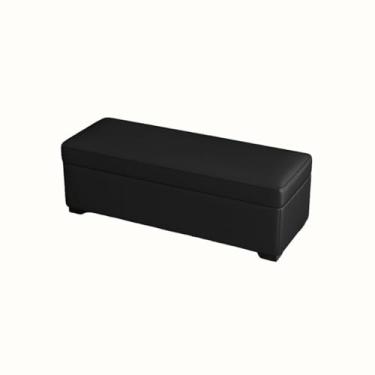 Imagem de Baú De Armazenamento Banco De Armazenamento Sapatos De Entrada Para Sala De Estar Quarto Material De Couro Pés De Banquinho Resistentes(Black,100x40x40cm)