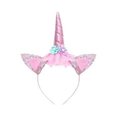 Imagem de Tiara De Unicórnio Brilhante Para Meninas Com Luzes LED E Chifres Arco