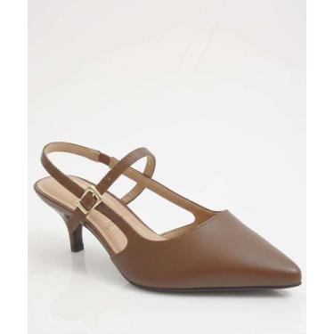 Imagem de Scarpin Feminino Slingback Salto Fino Vizzano-11258, Caramelo, 35