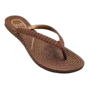 Imagem de CHINELO TERRA & AGUA FEMININO RASTEIRO CASUAL 240710 MARROM-Feminino