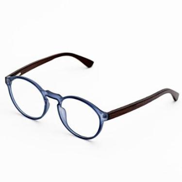 Imagem de Armação Óculos de Grau Masculino Redondo Haste de Bambu / Gael- Óculos Sunrise-Masculino