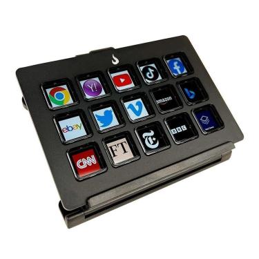 Imagem de Mesa Controladora Rise Mode Streaming Vision 02 Alumínio, 15 Teclas LCD, USB C, Preto - RM-MC-02-B-Unissex