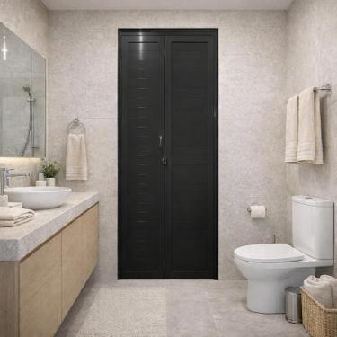 Imagem de Porta Camarão Lambril Alumínio Preto Lado Direito 210X80 - Brecorimo