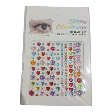 Imagem de Adesivo Strass Facial Rosto Carnaval Maquiagem Brilho Festa Cor:Sortid