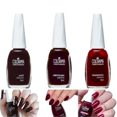 Imagem de Kit 3 Esmaltes Colorama Marrom Terroso e Vinhos Esmalte