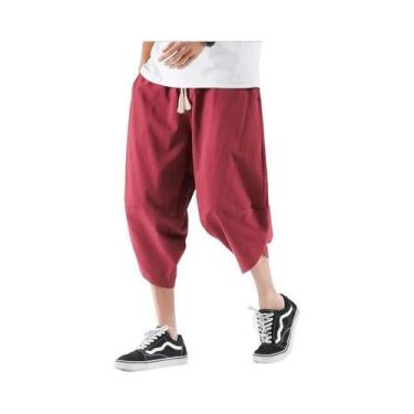 Imagem de Bermudas De Linho Masculinas Tamanho Grande 2024 Novo Estilo Chinês So