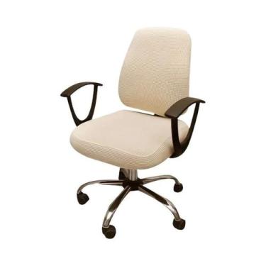 Imagem de Capa De Cadeira De Escritório Em Jacquard Elástico De Cor Sólida 2PCS/