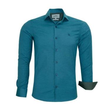 Imagem de Camisa Social Amil Masculina Slim Manga Longa Passa Fácil Envio Imedia