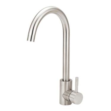 Imagem de Torneira Cozinha Mesa Bica Móvel Monocomando Inox Escovado - Modelar