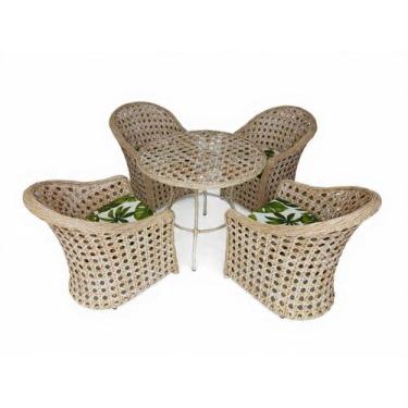 Imagem de Jogo Minas 4 Poltronas 1 Mesa Redonda em Fibra Sintética com Tratament