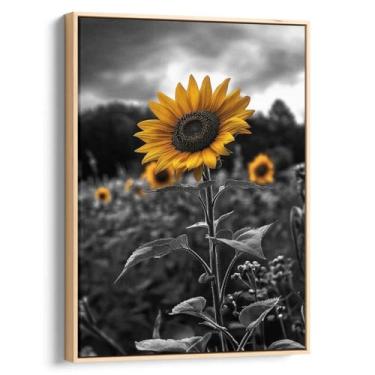 Imagem de Quadro decorativo Girassol Solitário Sob Céu Tempestuoso - Art Canvas,