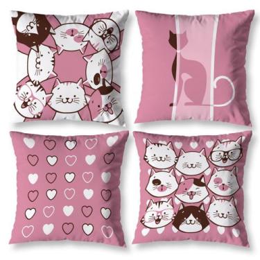 Imagem de Kit 4 Capa de Almofada 40cm x 40cm Decorativas Estampadas Digital Colo