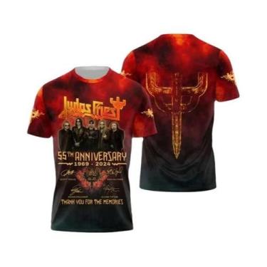 Imagem de Camisetas Masculinas E Femininas Judas Priest Firepower Heavy Metal Ro