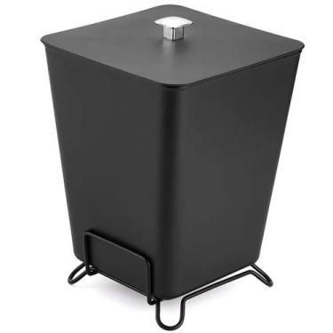 Imagem de Lixeira Quadrada 7 Litros Com Suporte Aramado Interno Banheiro Lavabo 