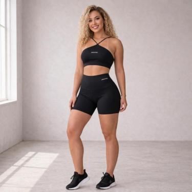 Imagem de CONJUNTO AYLA Top em V e Short Curto, Feminino, Academia-Feminino