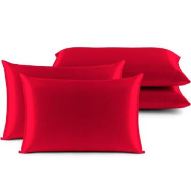 Imagem de 4 Fronhas Charmousse Seda Alto Brilho Anti Frizz Cetim - LuxBella, Ver