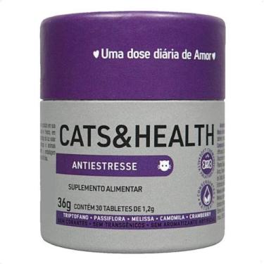 Imagem de Cats health suplemento para gatos antiestresse 36g com 30 tabletes 1,2
