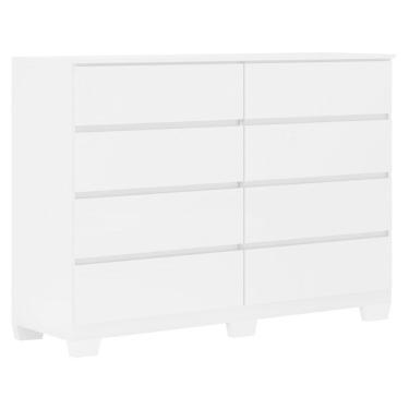 Imagem de Cômoda 8 Gavetas Sintra Branco Brilho com Pés - Demóbile