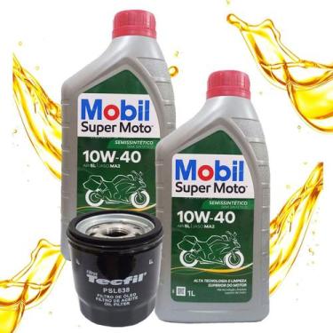 Imagem de Troca de Óleo Kawasaki Ninja 650 Versys 650 Z 650 Mobil 10w40 + Filtro