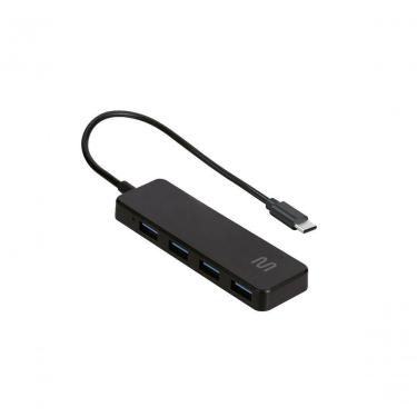 Imagem de Hub USB Tipo-C AC445 com 4 Portas USB 3.0 e Taxa de Transferência 5 Gbps Design Slim Preto Multi