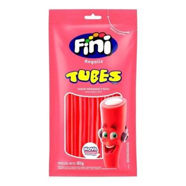 Imagem de Fini Regaliz Tubes Sabor Morango e Nata 80g