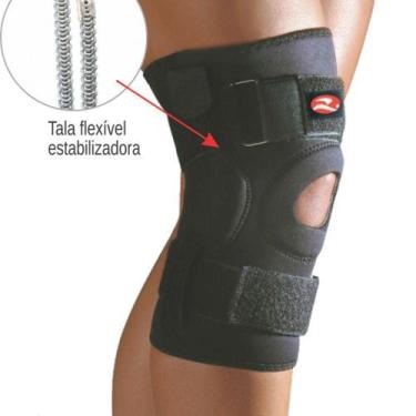Imagem de Joelheira com tala flexível realtex, Preto, P