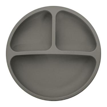 Imagem de Prato de Silicone macio Infantil com 3 Divisórias Cinza Introdução Ali