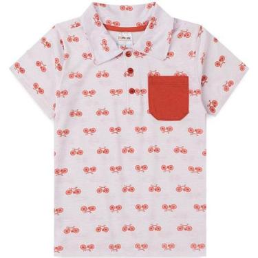 Imagem de Camiseta Infantil Menino Festa Gola Polo Flame Taman 4 Ao 14 - Hering 