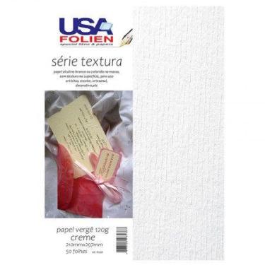 Imagem de Papel vergê branco A4 120g com 50 folhas 8435 - Usa Folien