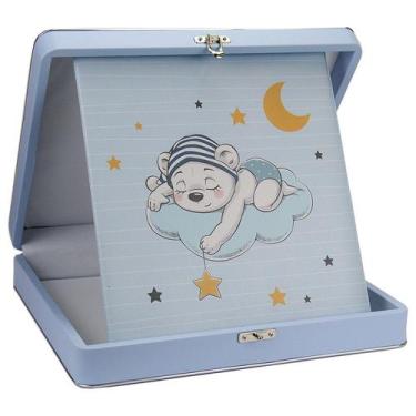 Imagem de Álbum Fotográfico Bebê Urso 100 Fotos 24x30 com Maleta Azul - TUDOPRAF