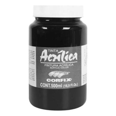 Imagem de Tinta Acrilica Corfix Preto Pote - 500 Ml