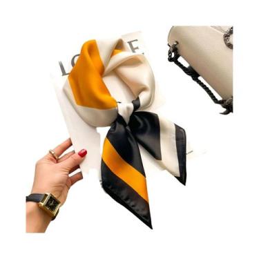Imagem de Lenço Quadrado De Seda Luxuoso Feminino Para Verão, Hijab, Lenço De Pe