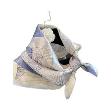 Imagem de Lenço Quadrado De Seda Luxuoso Feminino Para Verão, Hijab, Lenço De Pe