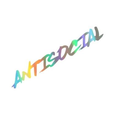 Imagem de Adesivo De Vinil Criativo Antisocial Para Para-brisa De Motocicleta, V