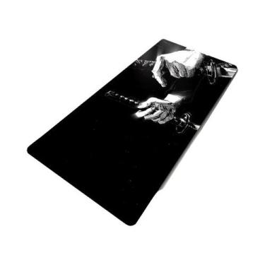 Imagem de Mousepad Grande Antiderrapante Samurai Preto E Branco, Acessórios Para
