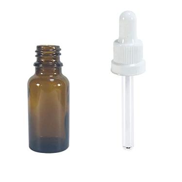 Imagem de Frasco de Vidro Âmbar 20ml conta gotas (20 Peças) Cor:Branco